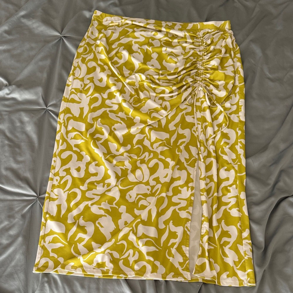 Marc New York Chartreuse and White Maxi Skirt